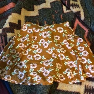 Floral Orange Skater Circle Skirt